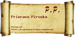 Prierava Piroska névjegykártya